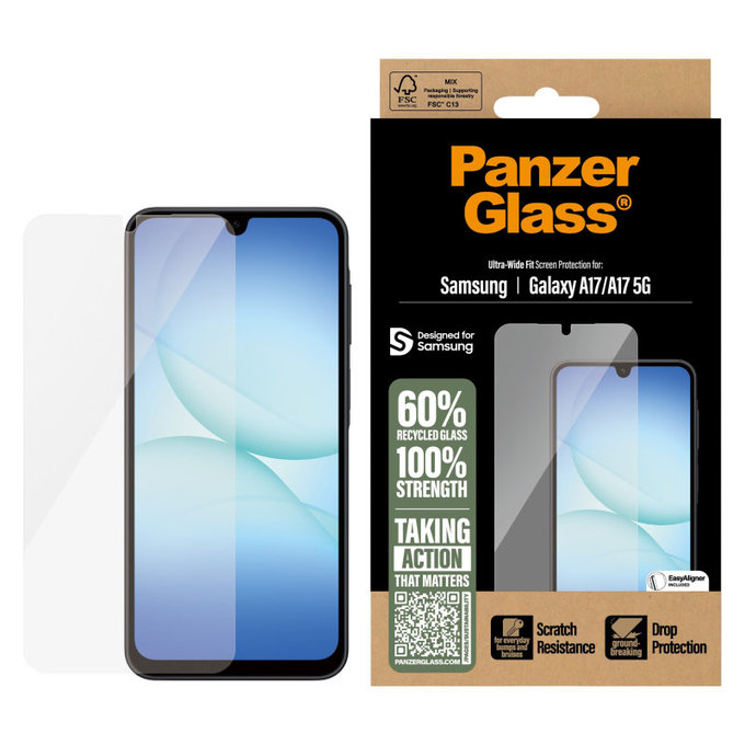 PanzerGlass - UWF edzett üveg applikátorral Samsung Galaxy A17, A17 5G, átlátszó