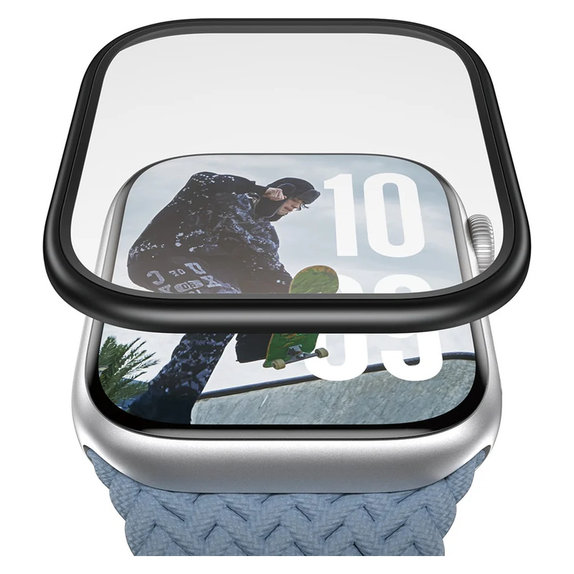 Edzett üveg UWF METALLIC Apple Watch 11/10 42 mm készülékhez, Fekete, PanzerGlass