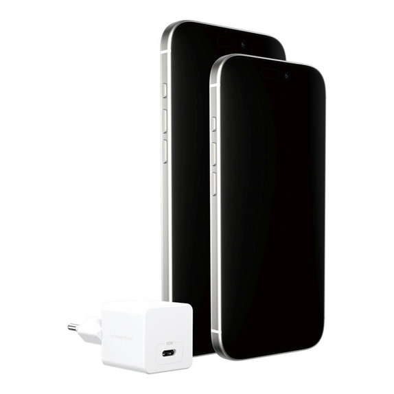 Utazóadapter Grand Prix USB-C, GaN, 30 W PD, ezüst-fehér, empower
