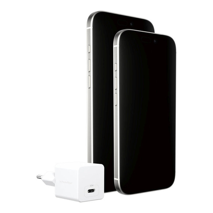 Utazóadapter Grand Prix USB-C, GaN, 30 W PD, ezüst-fehér, empower