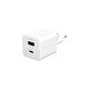 Utazóadapter Grand Prix USB-C/USB-A, GaN, 35 W PD, ezüst-fehér, empower