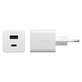 Utazóadapter Grand Prix USB-C/USB-A, GaN, 35 W PD, ezüst-fehér, empower