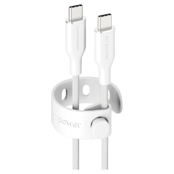 USB-C kábel, 60 W, Racing, 1,2 m, ezüst-fehér, empower