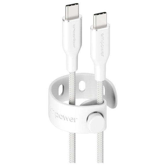 USB-C kábel, 60 W, Racing, 2 m, Ezüst-fehér, empower