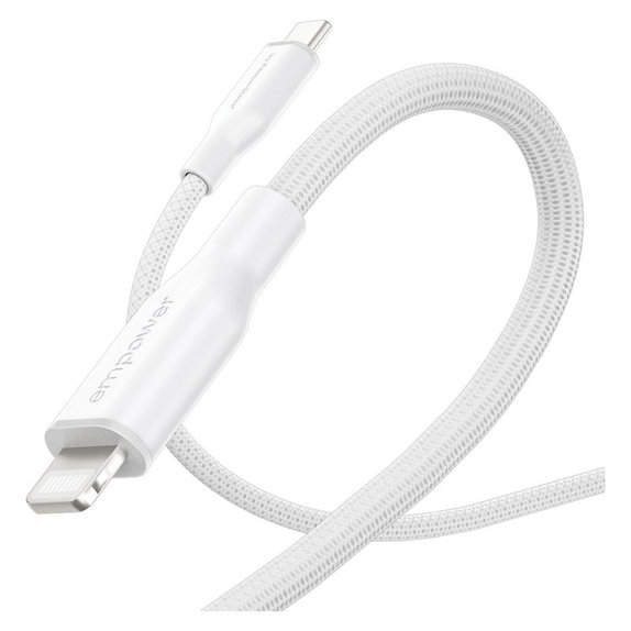 USB-C/Lightning kábel, 60 W, Racing, 1, 2 m, Ezüst-fehér, empower