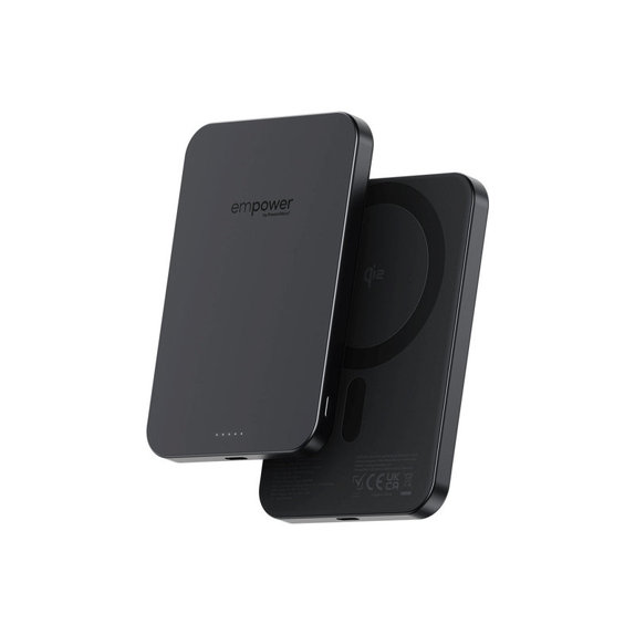Vezeték nélküli PowerBank 5000 mAh, 20 W, MagSafe kompatibilis, Qi2/USB-C, Space Black, empower