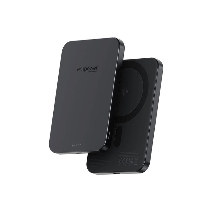 Vezeték nélküli PowerBank 5000 mAh, 20 W, MagSafe kompatibilis, Qi2/USB-C, Space Black, empower
