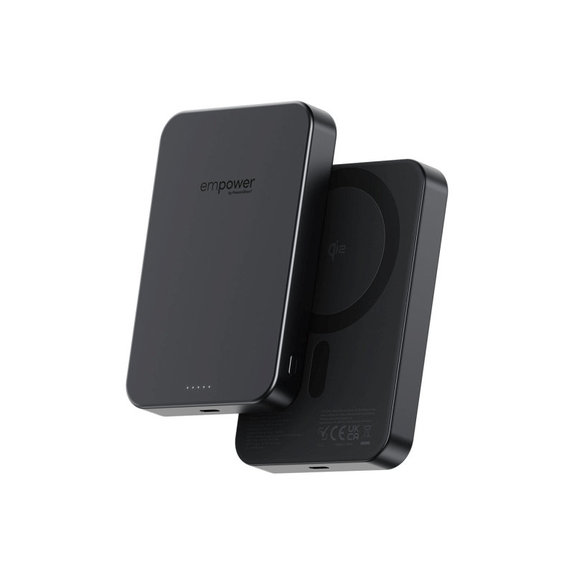 Vezeték nélküli PowerBank 10000 mAh, 20 W, MagSafe kompatibilis, Qi2/USB-C, Space Black, empower