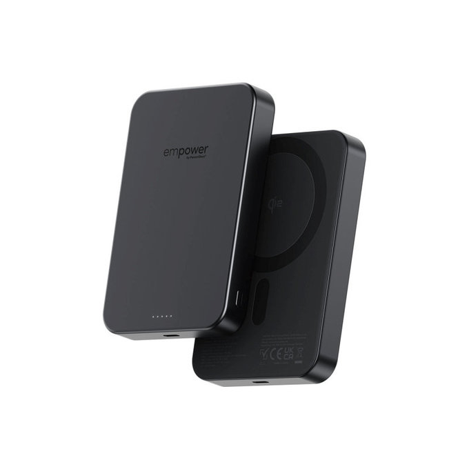 Vezeték nélküli PowerBank 10000 mAh, 20 W, MagSafe kompatibilis, Qi2/USB-C, Space Black, empower