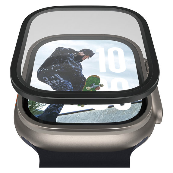 Edzett üveg UWF METALLIC Apple Watch Ultra 49 mm készülékhez, Fekete, PanzerGlass