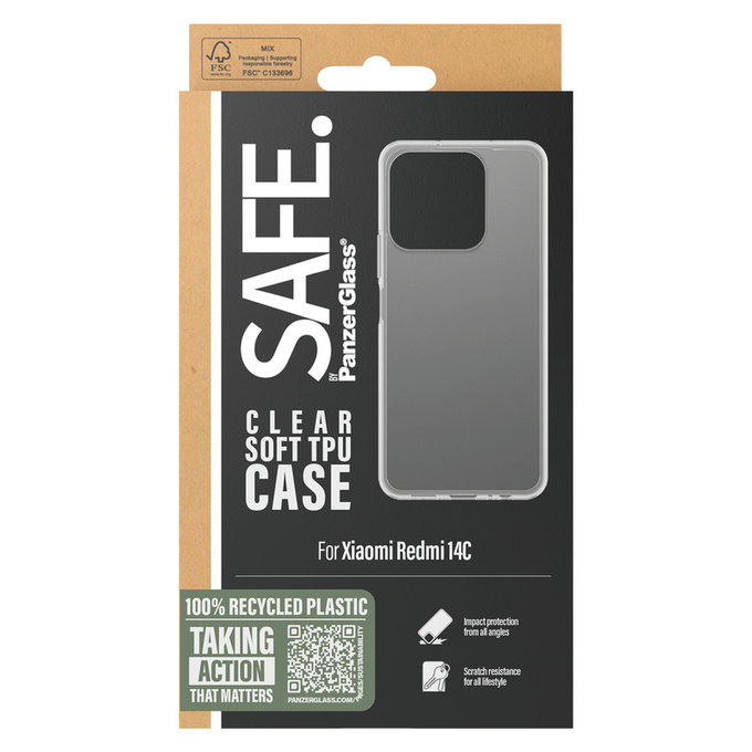 Tok TPU Xiaomi Redmi 14C készülékhez, Átlátszó, SAFE by PanzerGlass