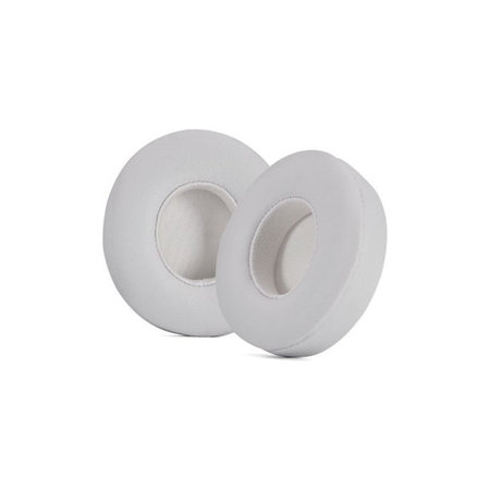 Csere Fülpárnák Beats Solo 4 Fejhallgatóhoz, Memóriahab + PU Bőr, Fehér, 1 Pár