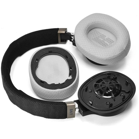Csere Fülpárnák JBL Live 650BTNC, 660NC, E65BTNC, Duet NC Fejhallgatóhoz, Memóriahab + Textil, Szürke, 1 Pár