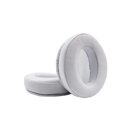 Csere Fülpárnák Sennheiser HD300, 300BT, 4.50BTNC Fejhallgatóhoz, Memóriahab + PU Bőr, Fehér, 1 Pár