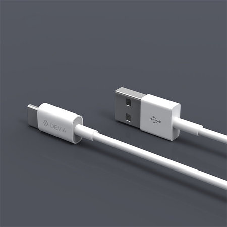 USB / USB-C kábel Smart, 2.1A, 2m, fehér, Devia
