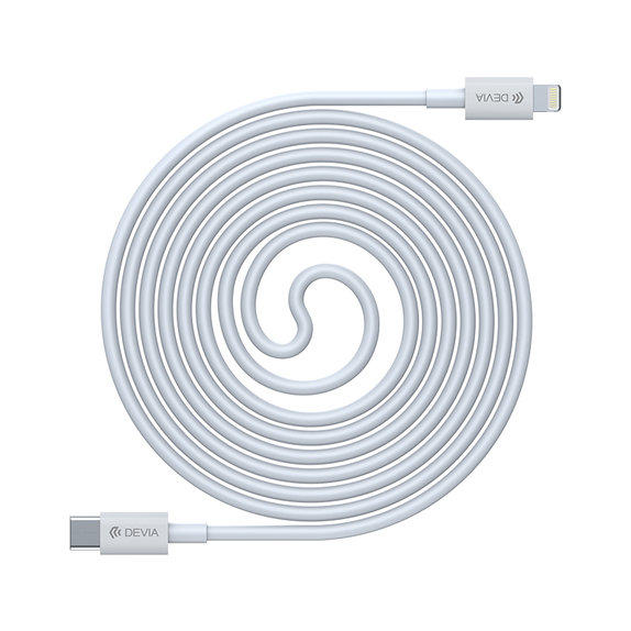 Lightning / USB-C kábel Smart, PD 20W, 1m, fehér, Devia