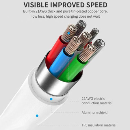 Lightning / USB-C kábel Smart, PD 20W, 1m, fehér, Devia