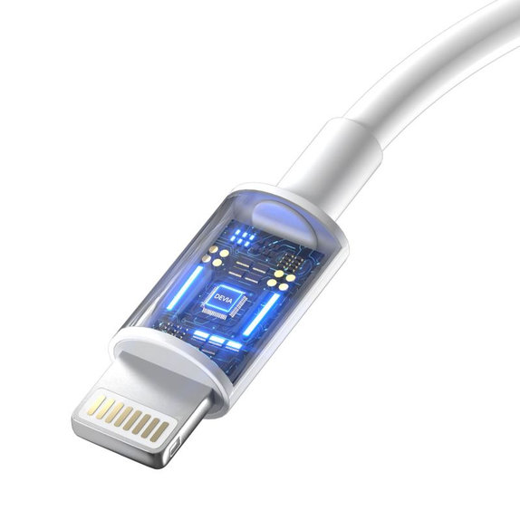 Lightning / USB-C kábel Smart, PD 27W, 2m, fehér, Devia