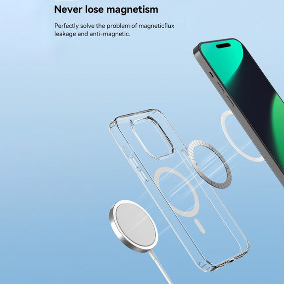 MagSafe Clear tok iPhone 15 Pro, átlátszó, Devia