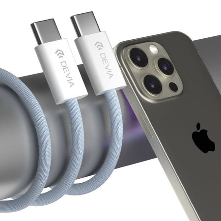 USB-C / USB-C kábel Smart, PD 60W, 1m, fehér, Devia