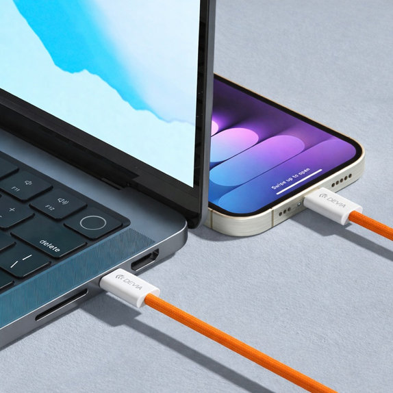 USB-C / USB-C kábel Smart, PD 60W, 1m, narancssárga, Devia