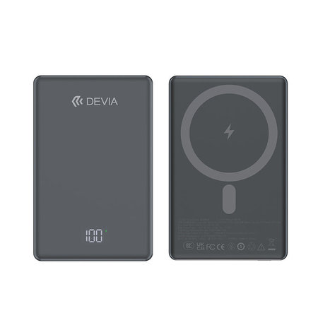 MagSafe PowerBank Extreme Speed Mini kijelzővel, PD 20W, 5000mAh, Space Grey, Devia