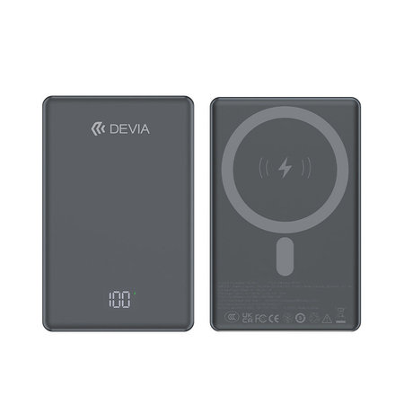 MagSafe PowerBank Extreme Speed Mini kijelzővel, PD 20W, 10000mAh, Space Grey, Devia