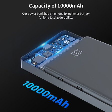 MagSafe PowerBank Extreme Speed Mini kijelzővel, PD 20W, 10000mAh, Space Grey, Devia