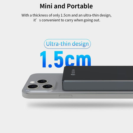 MagSafe PowerBank Extreme Speed Mini kijelzővel, PD 20W, 10000mAh, Space Grey, Devia