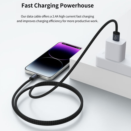 Lightning / USB kábel Gracious, 2,4A, 1m, fekete, Devia