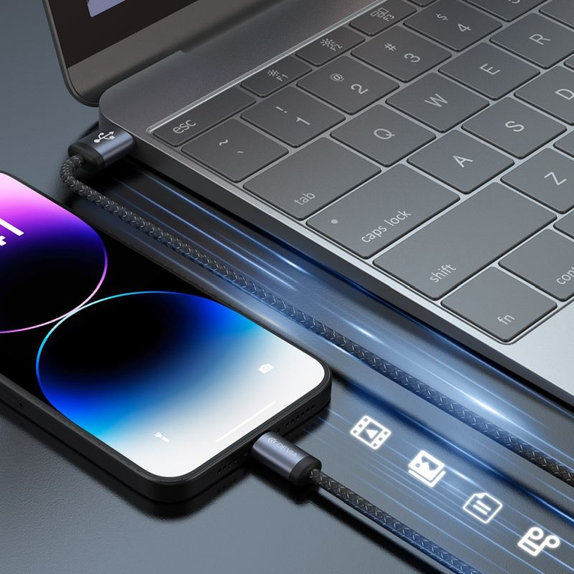 Lightning / USB kábel Gracious, 2,4A, 1m, fekete, Devia