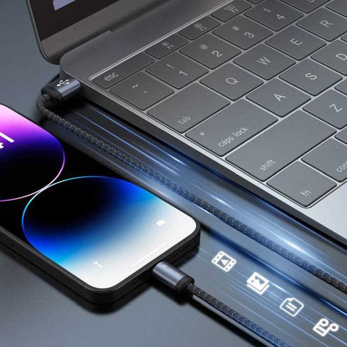 Lightning / USB kábel Gracious, 2,4A, 1m, fekete, Devia