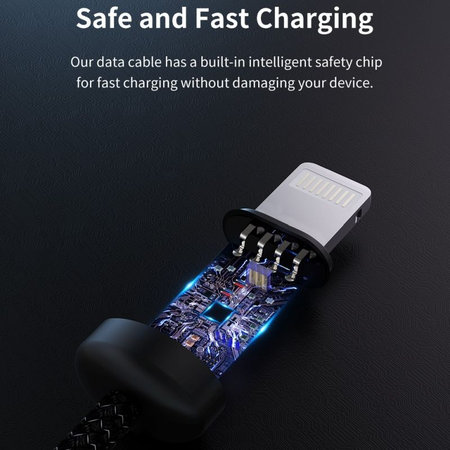 Lightning / USB kábel Gracious, 2,4A, 1m, fekete, Devia