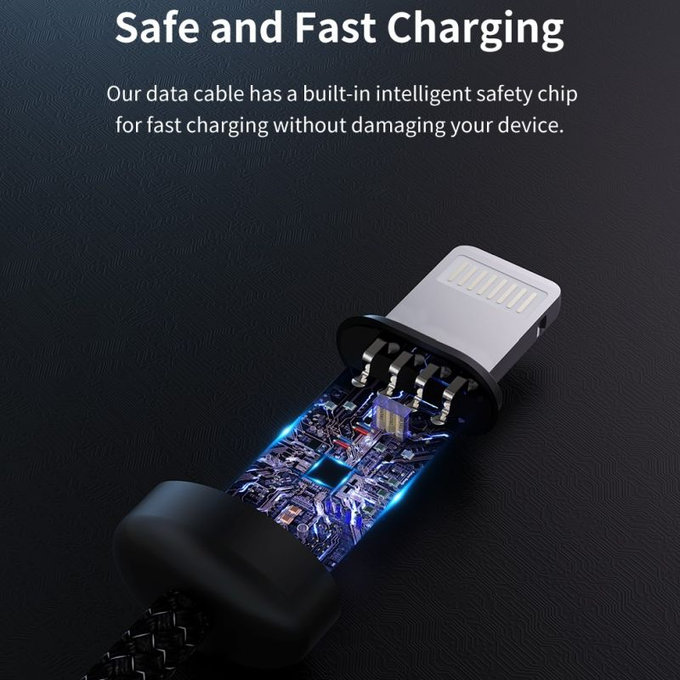 Lightning / USB kábel Gracious, 2,4A, 1m, fekete, Devia