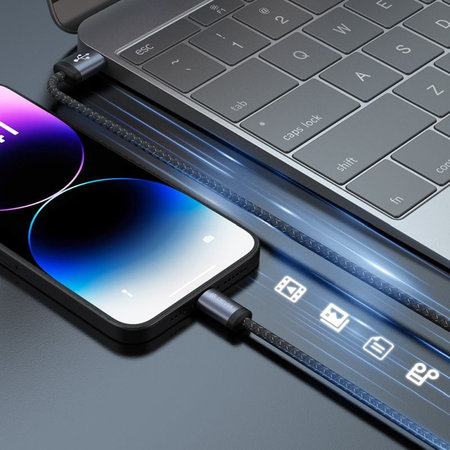 Lightning / USB kábel Gracious, 2,4A, 2m, fekete, Devia