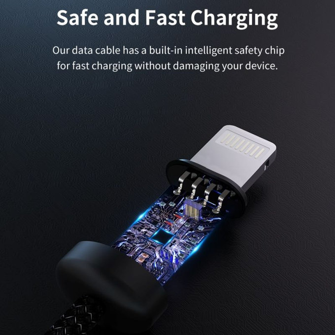 Lightning / USB kábel Gracious, 2,4A, 2m, fekete, Devia