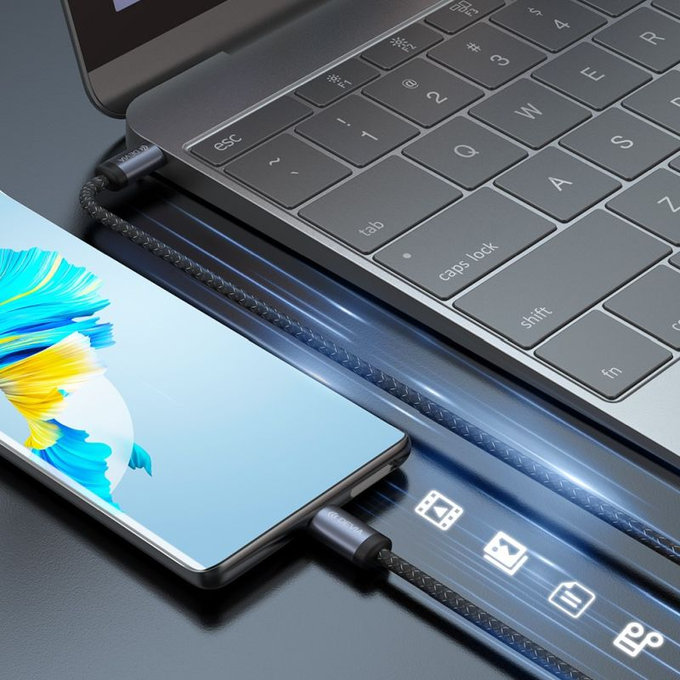 USB-C / USB-C kábel Gracious, PD 60W, 2m, fekete, Devia