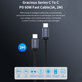 USB-C / USB-C kábel Gracious, PD 60W, 2m, fekete, Devia