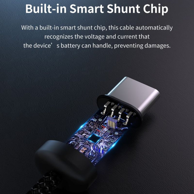 USB-C / USB-C kábel Gracious, PD 60W, 2m, fekete, Devia