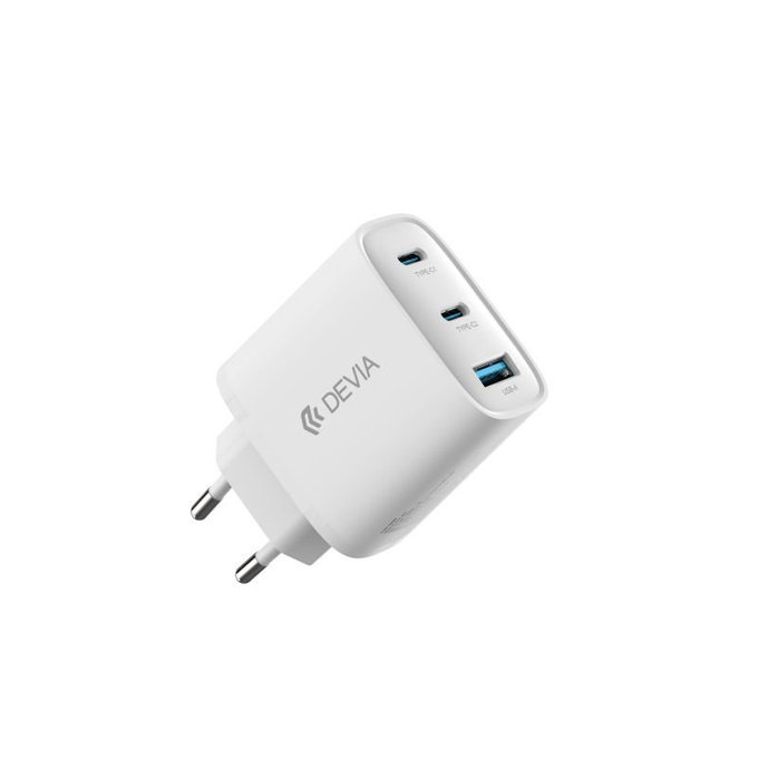 Extreme Speed töltőadapter, 2x USB-C + USB-A, PD 65W, fehér, Devia