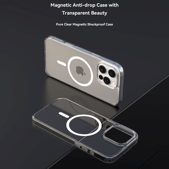 MagSafe Clear tok iPhone 16, átlátszó, Devia