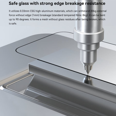 FullCover edzett üveg applikátorral iPhone 17 Pro Max, Devia