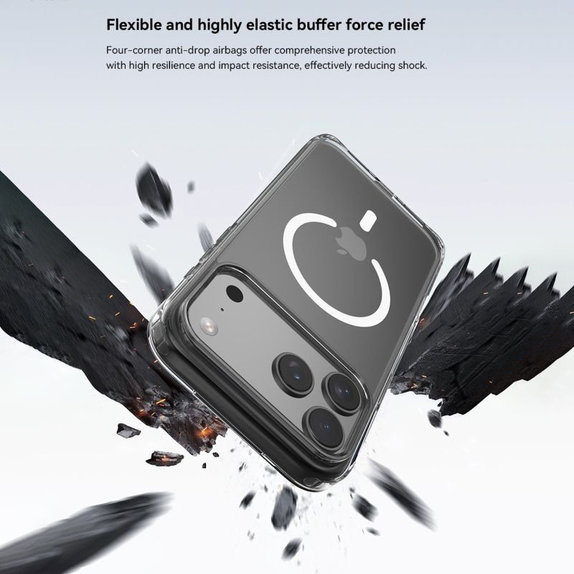 MagSafe Clear tok iPhone 17 Pro, átlátszó, Devia