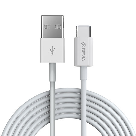 USB / USB-C kábel Smart, 2.1A, 1m, fehér, Devia