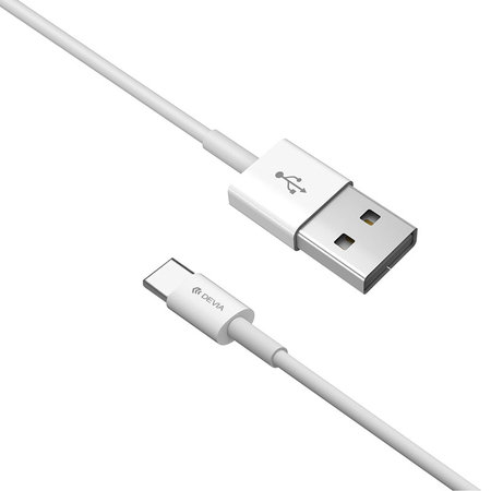 USB / USB-C kábel Smart, 2.1A, 1m, fehér, Devia