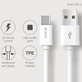 USB / USB-C kábel Smart, 2.1A, 1m, fehér, Devia
