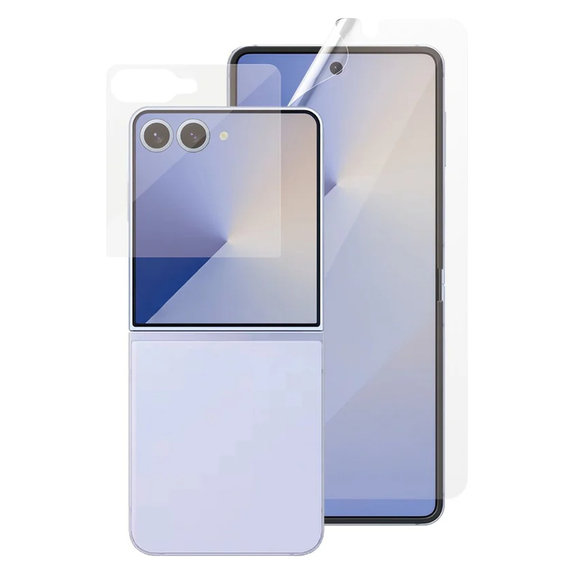 Védőfólia UWF és edzett üveg Samsung Galaxy Z Flip7 készülékhez, Átlátszó, PanzerGlass