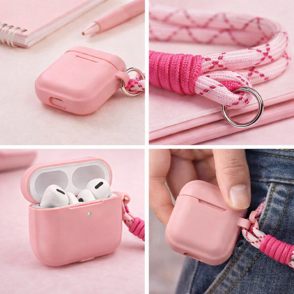 Szilikon tok, AirPods 3, Pastel Pink