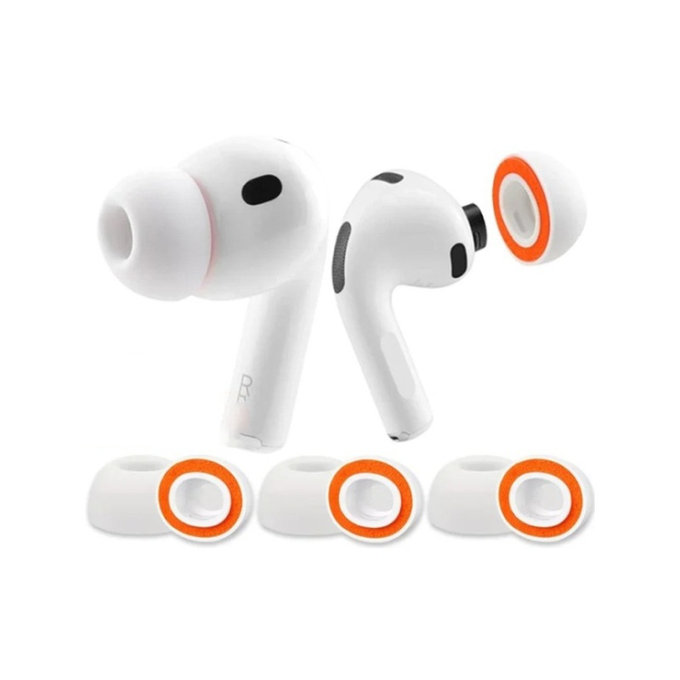 Szilikon fülpárna csere, AirPods Pro 3, Memory Foam, készlet (L, M, S), fehér