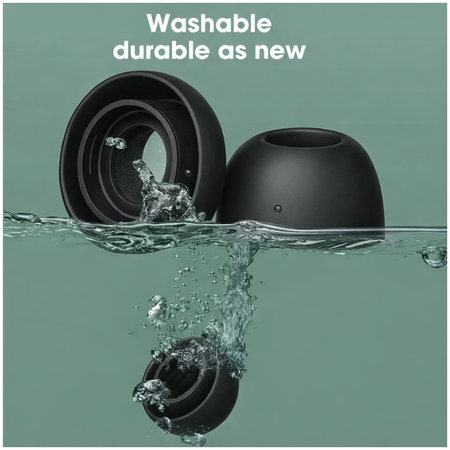 Szilikon fülpárna csere, Apple AirPods Pro és Pro 2, készlet (L, M, S, XS), fekete